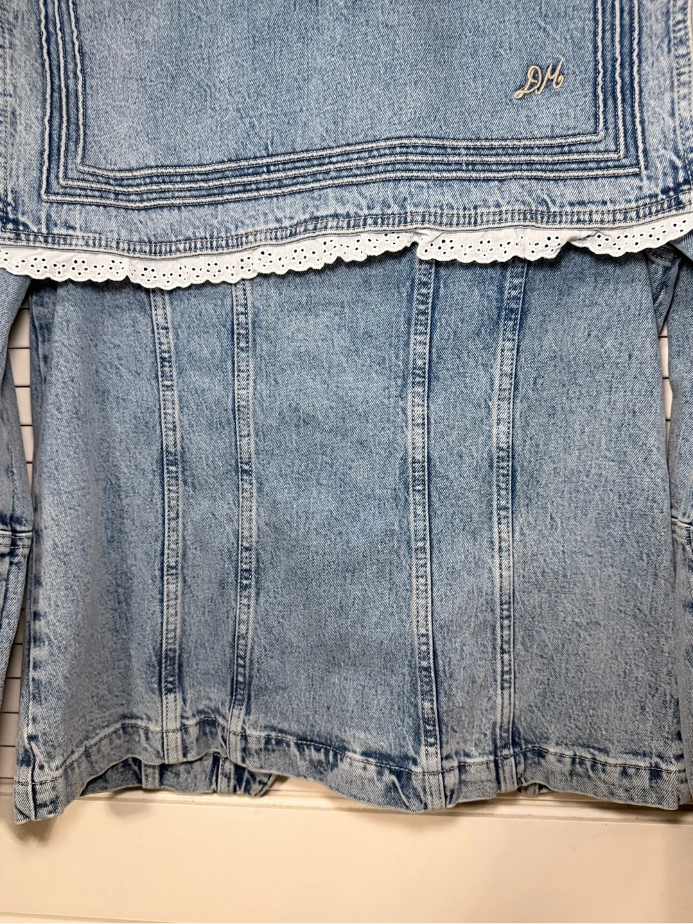 Damson Madder Broderie Anglaise Ruffle Denim Sailor Jacket - Size UK 10/US 6 - Picture 5 of 10